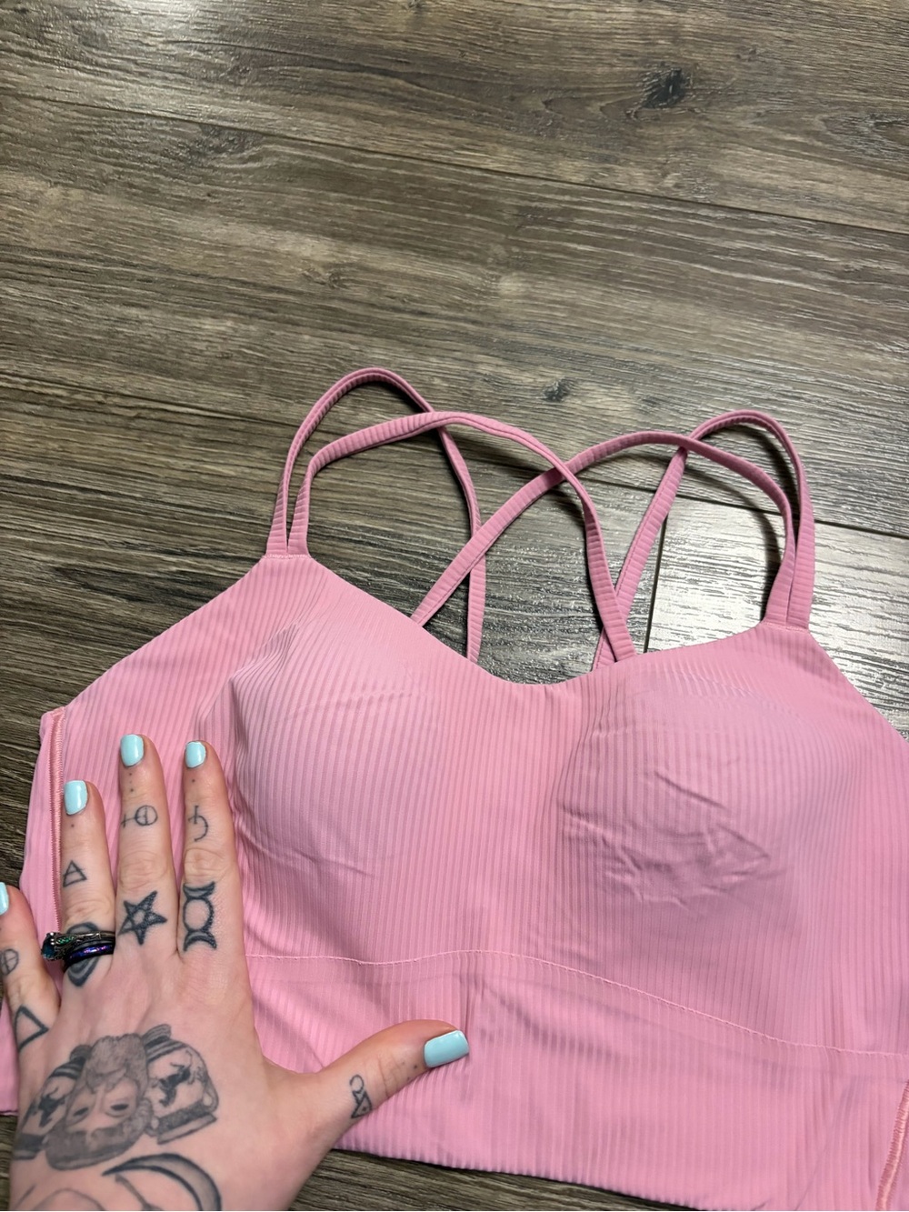 NWOT Lululemon Like a Cloud Ribbed Longline Bra *B/C Cup (Pink Tide) Size 10 - Picture 2 of 7